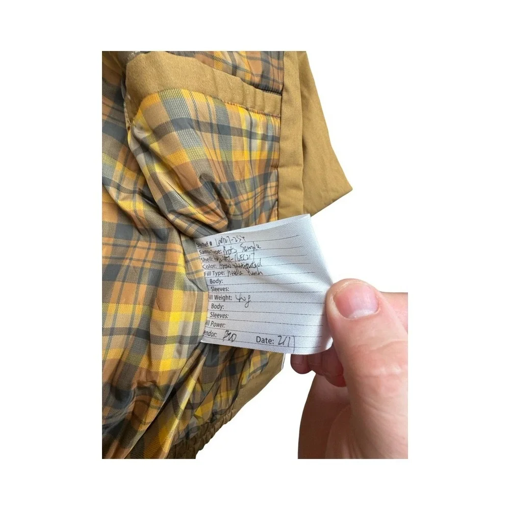 Levis Jacket Mens M Tan Prototype Sample Canvas Corduroy Collar Plaid Lined Zip